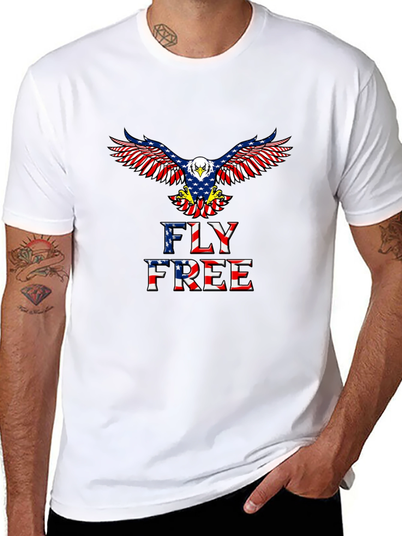 Fly Free Patriotic Eagle T-Shirt