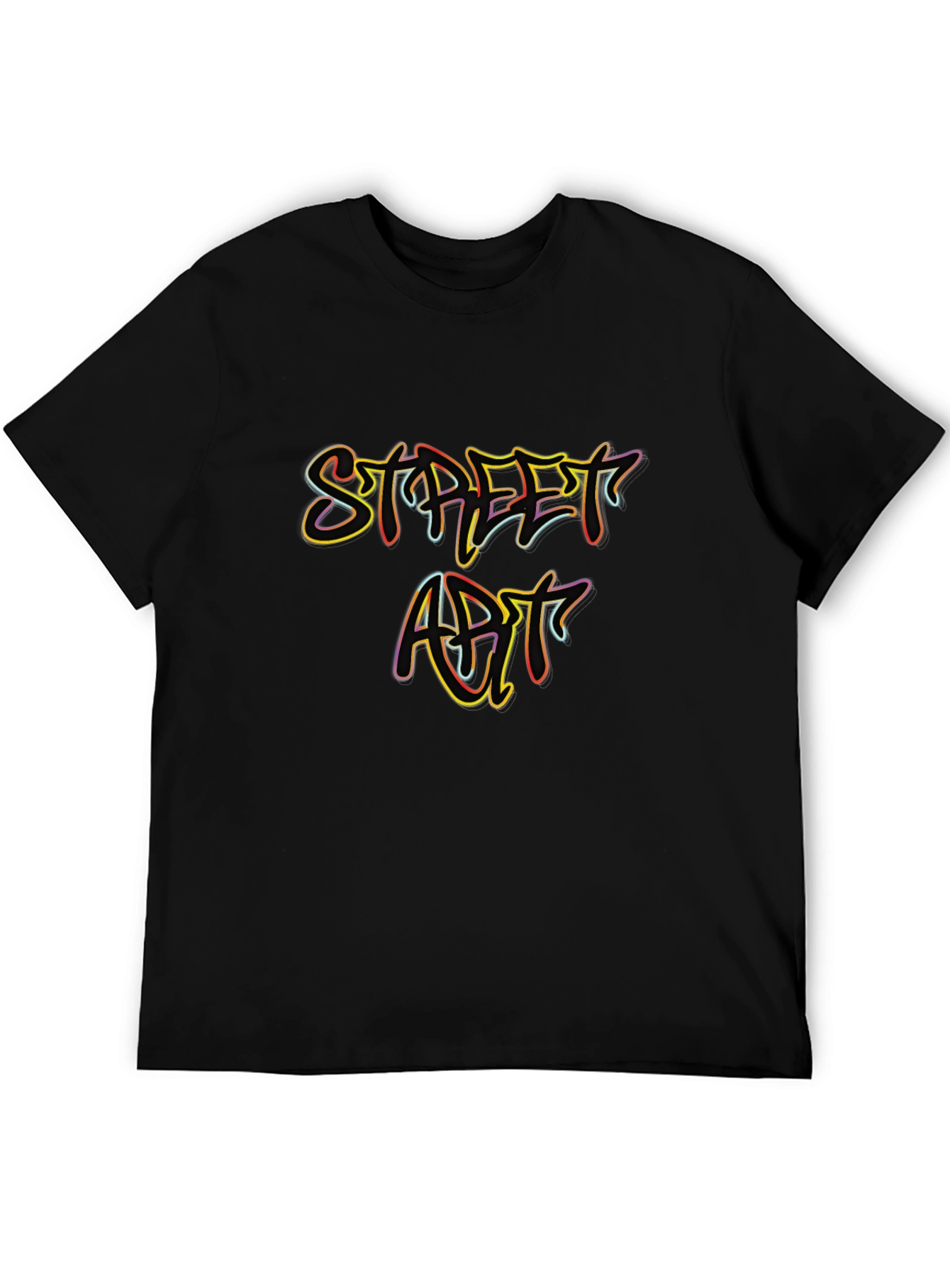 Street Art Graphic Tee - Stylish Mens Black T-Shirt