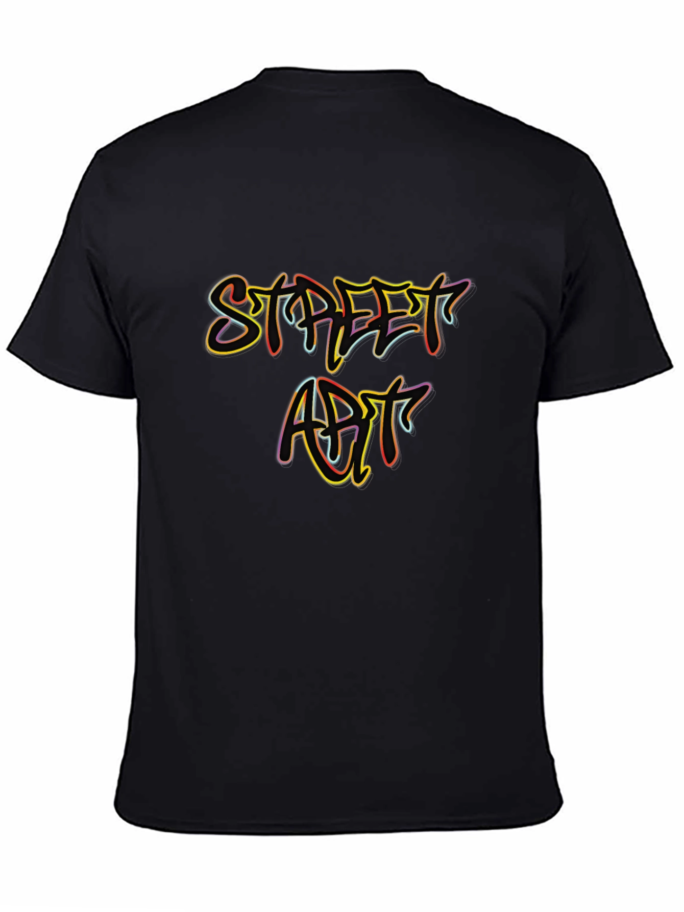Street Art Graphic Tee - Stylish Mens Black T-Shirt