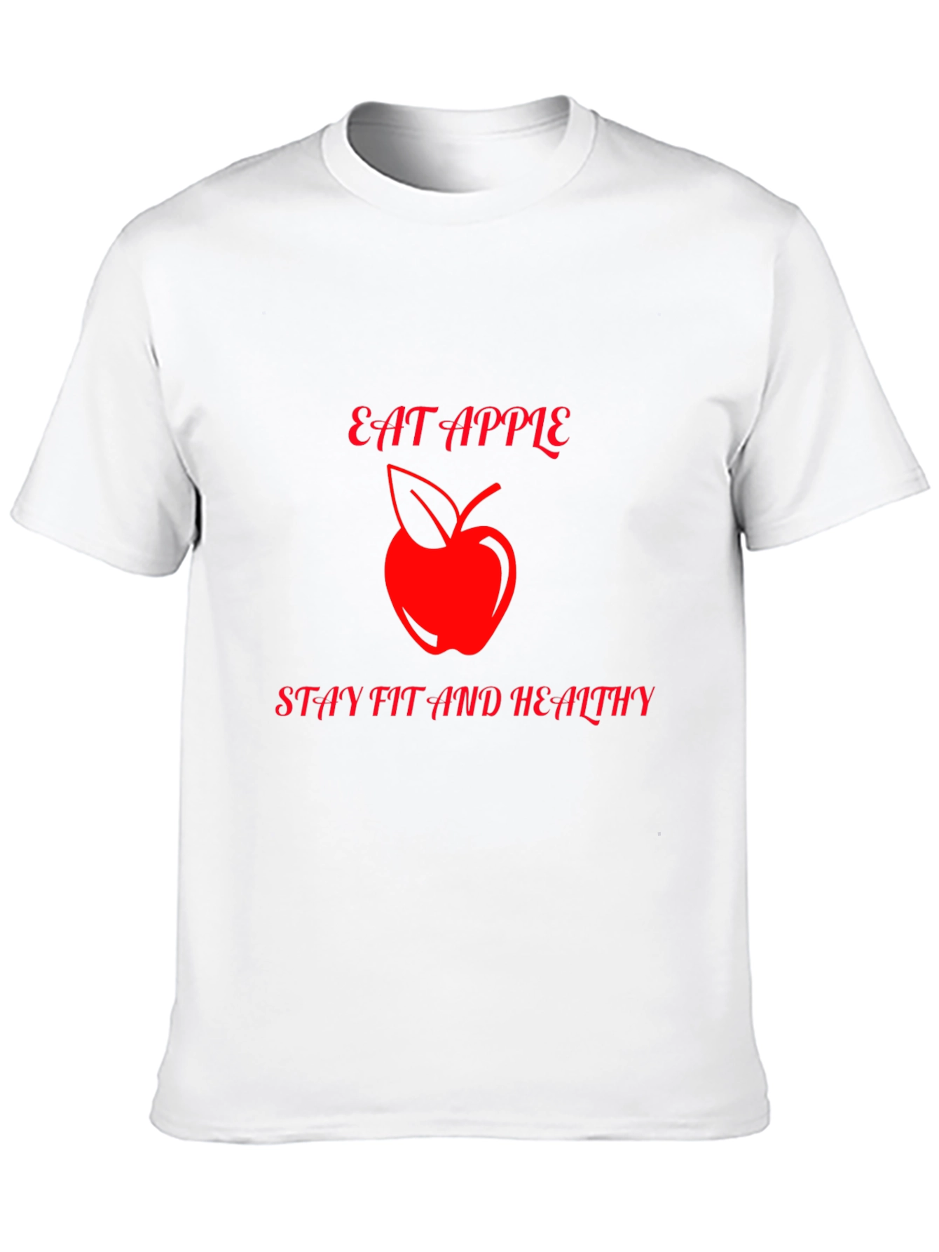 Eat Apple Stay Healthy Black Graphic Tee