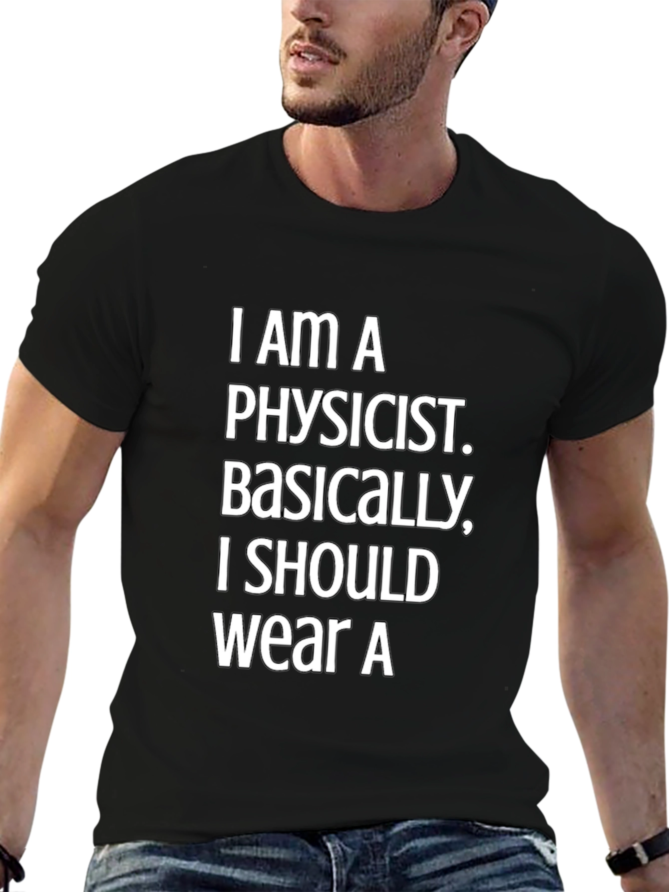 Physicist Humor Graphic T-Shirt - Black