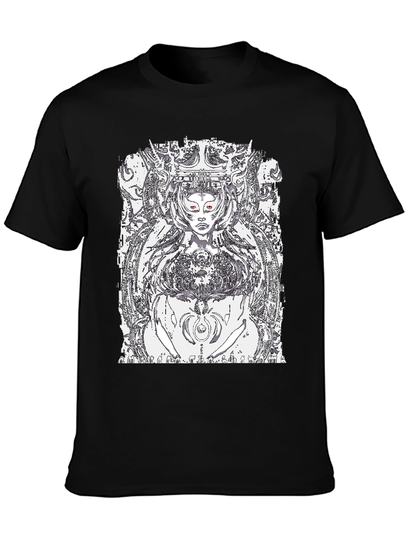 Black Graphic Tee - Queen of Tech Print