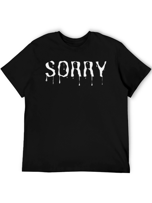 Sorry Drip Graphic Mens Black T-Shirt