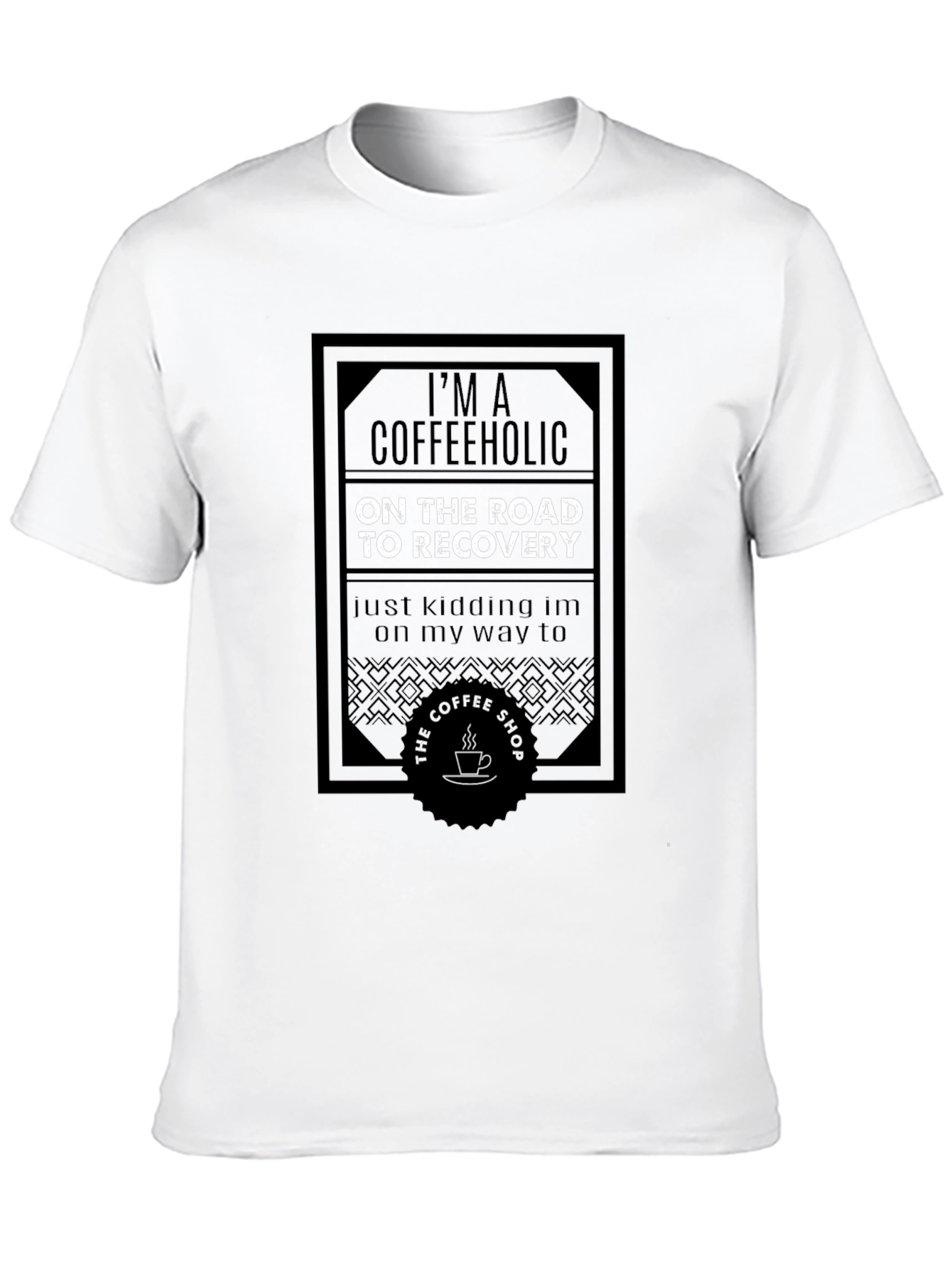 Coffeeholic Recovery Funny Graphic Tee