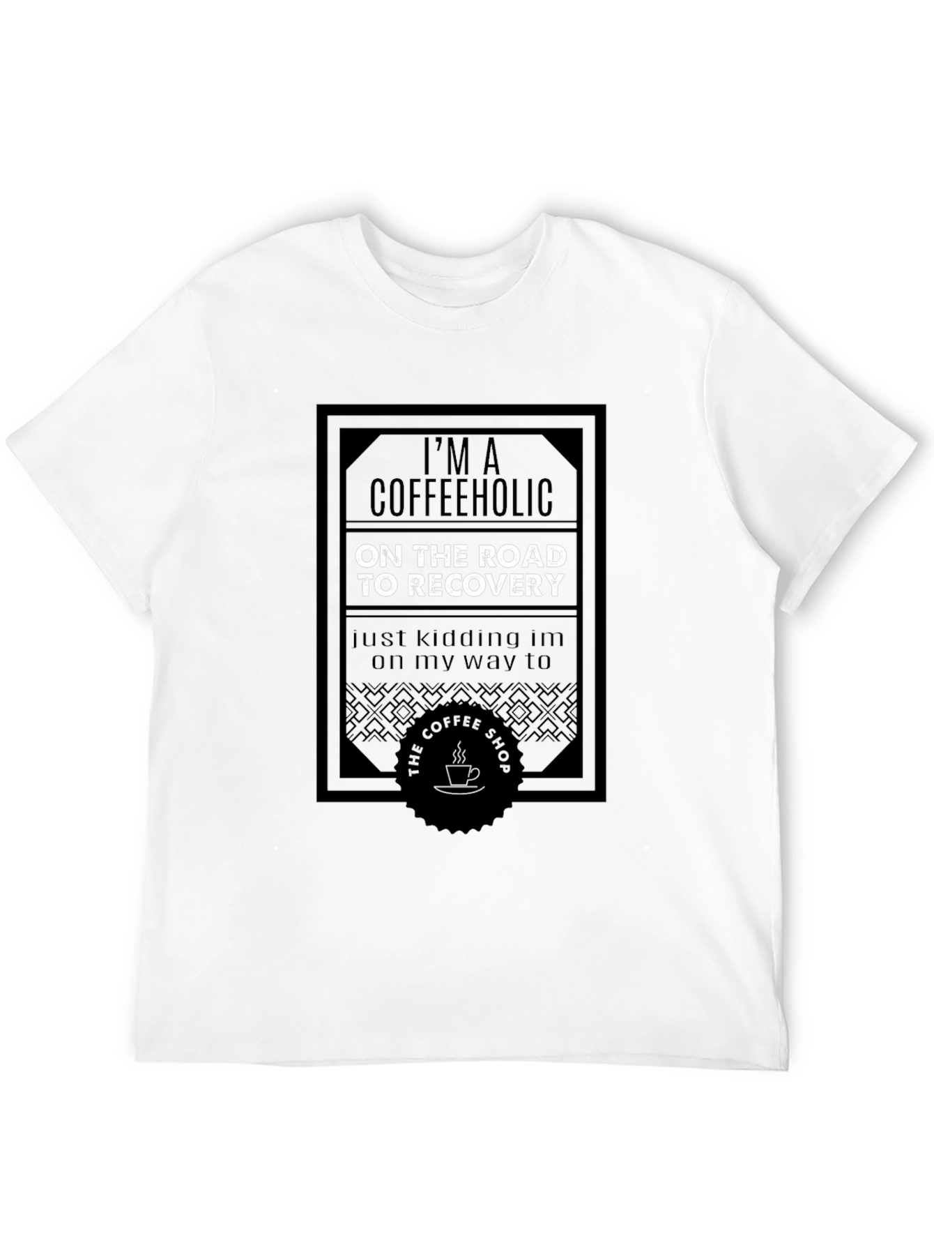 Coffeeholic Recovery Funny Graphic Tee