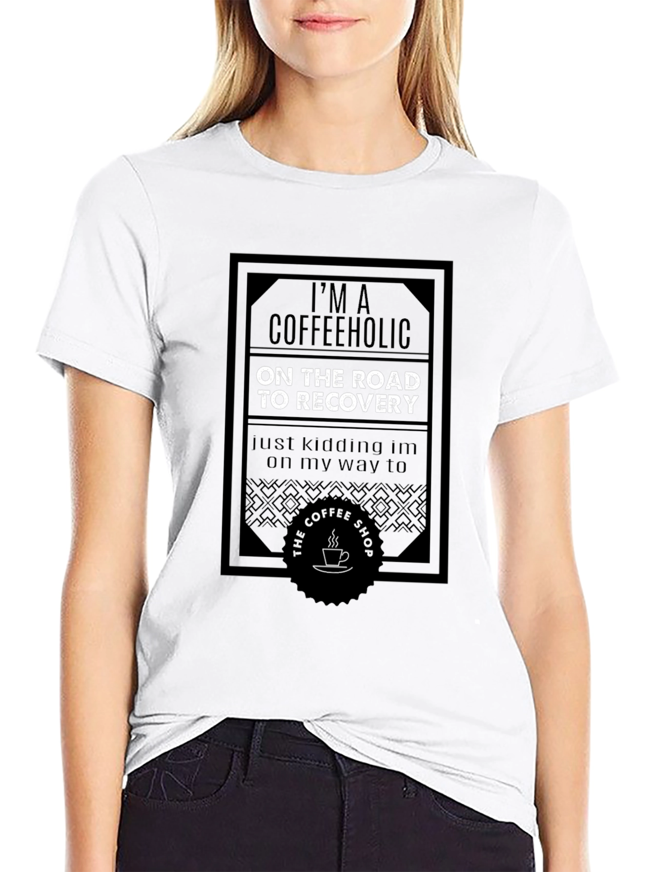 Coffeeholic Recovery Funny Graphic Tee