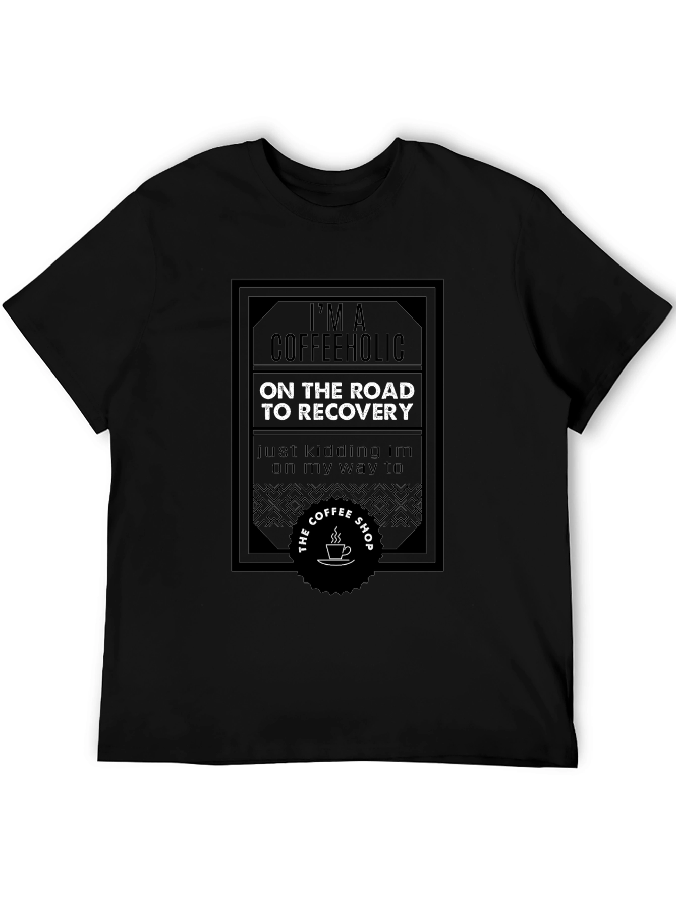 Coffeeholic Recovery Funny Graphic Tee