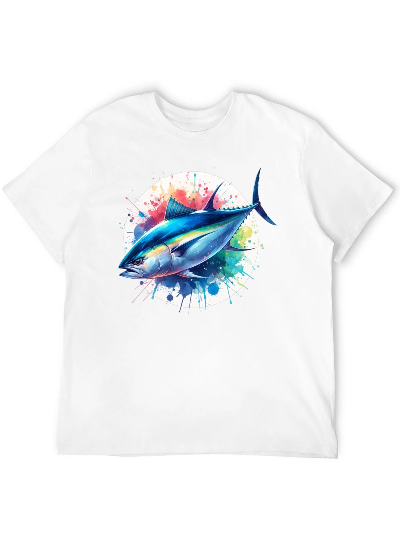 Tuna Splash Graphic Tee - Black Cotton T-Shirt