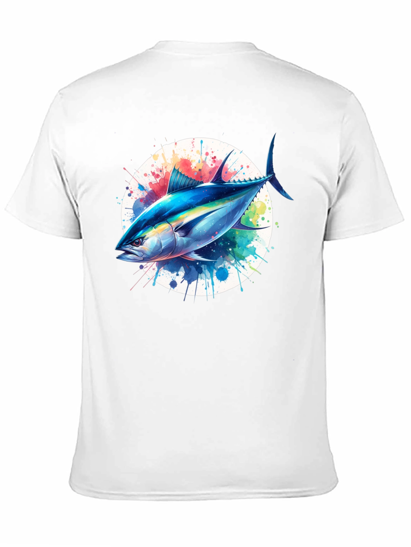 Tuna Splash Graphic Tee - Black Cotton T-Shirt