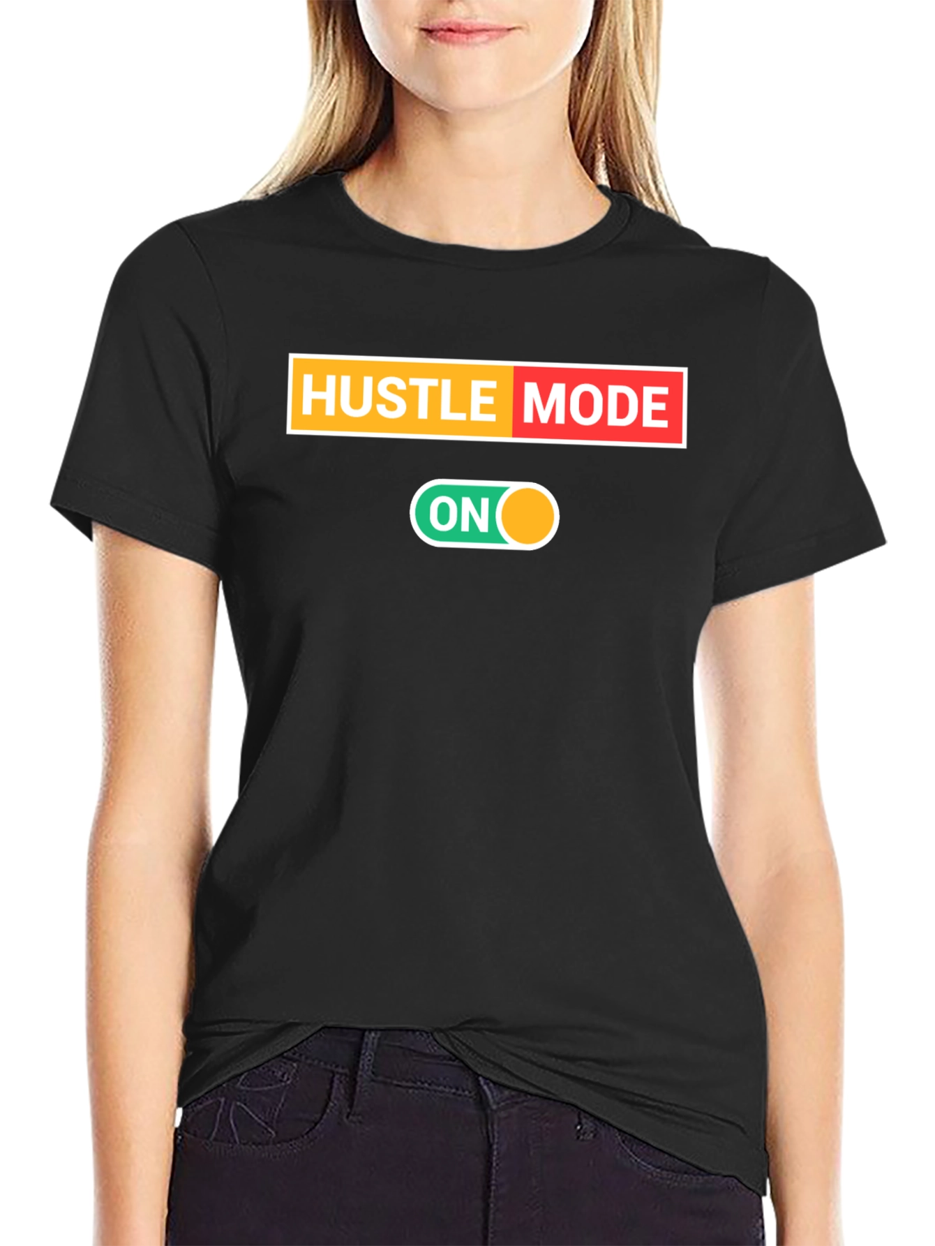 Hustle Mode On Black T-Shirt