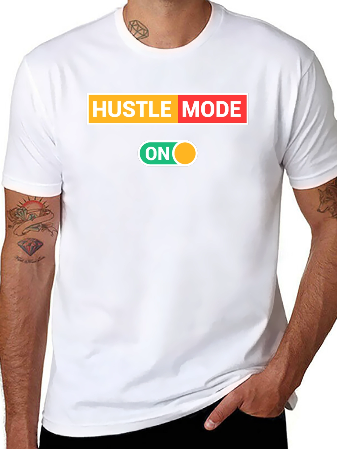 Hustle Mode On Black T-Shirt