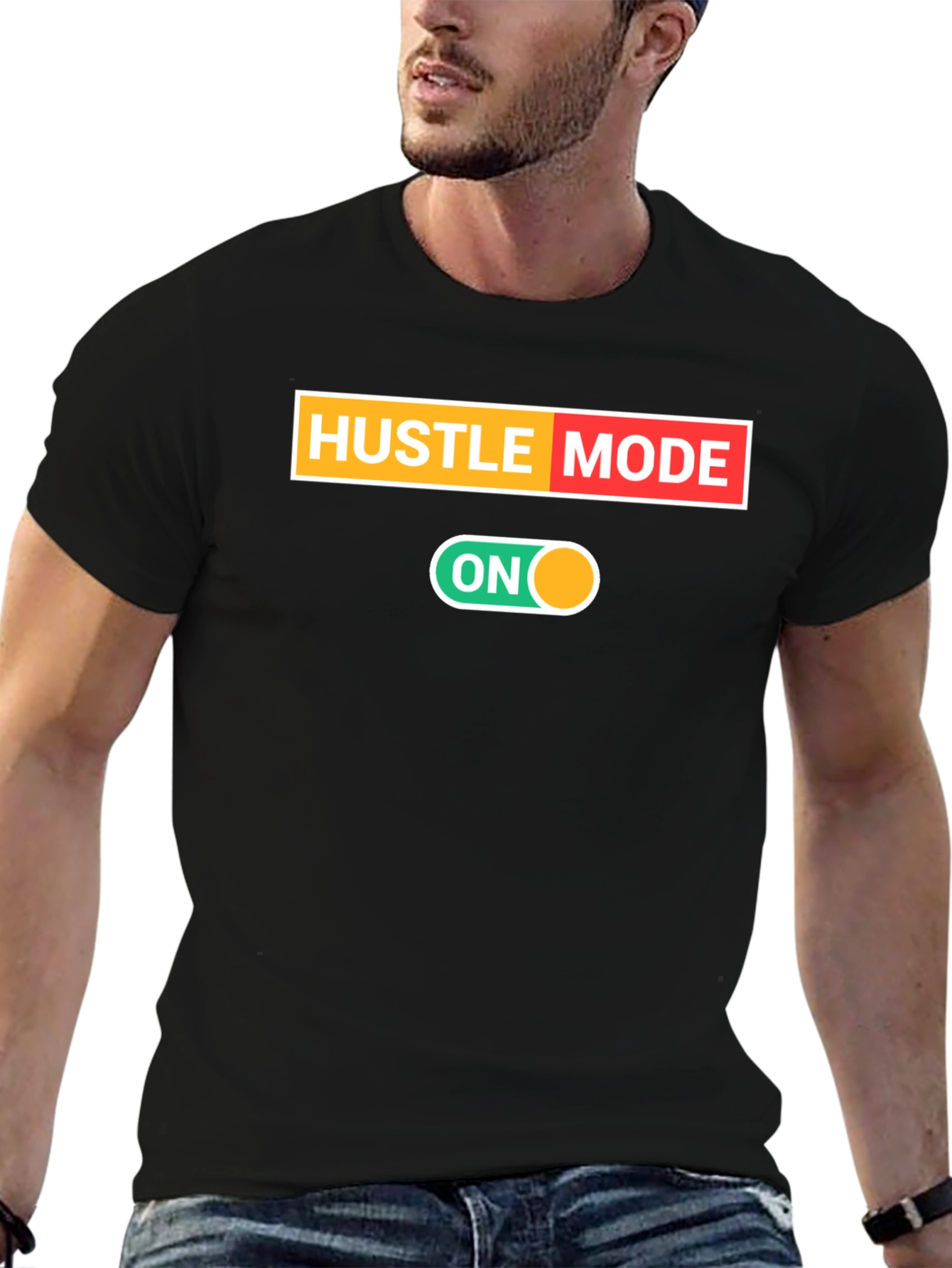 Hustle Mode On Black T-Shirt
