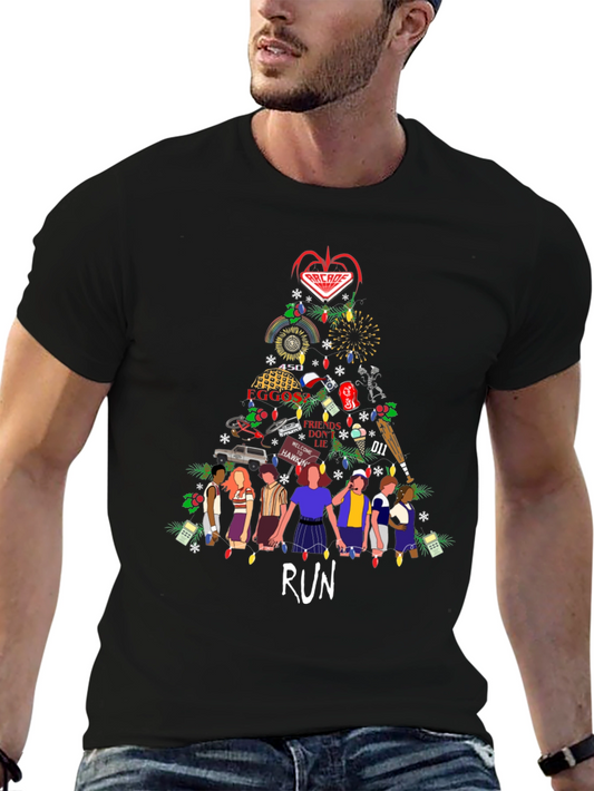 Stranger Things Christmas Tree Graphic T-Shirt