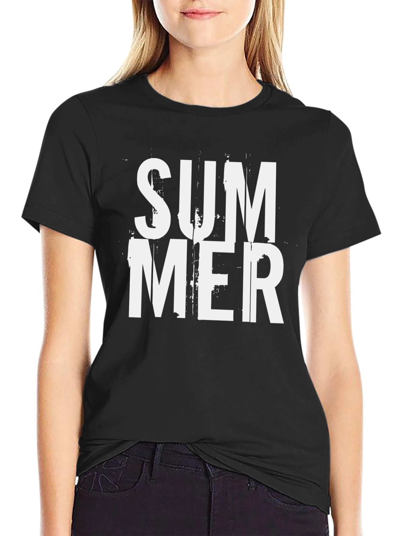 Summer Graphic Tee - Black Casual T-Shirt