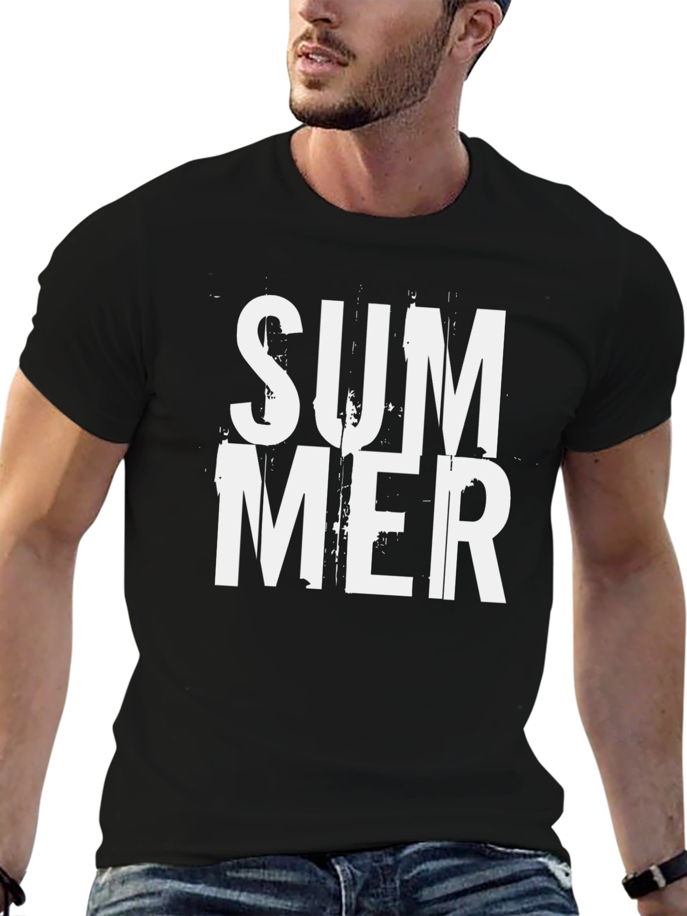 Summer Graphic Tee - Black Casual T-Shirt