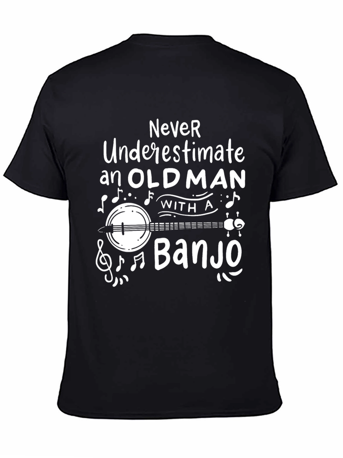 Never Underestimate Old Man with Banjo T-Shirt