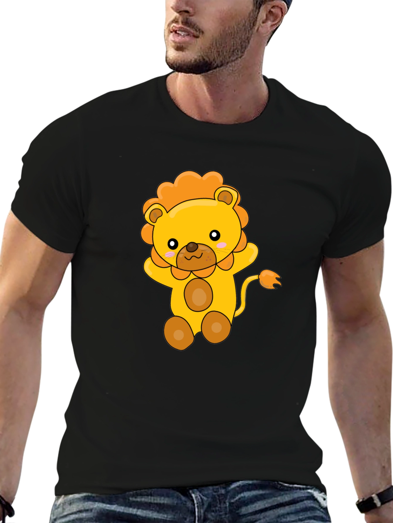 Cute Lion Graphic Print T-Shirt