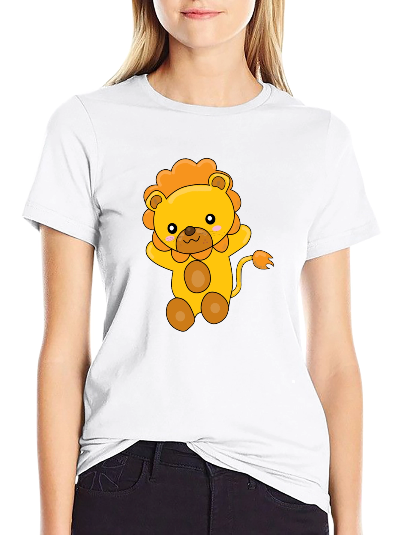 Cute Lion Graphic Print T-Shirt