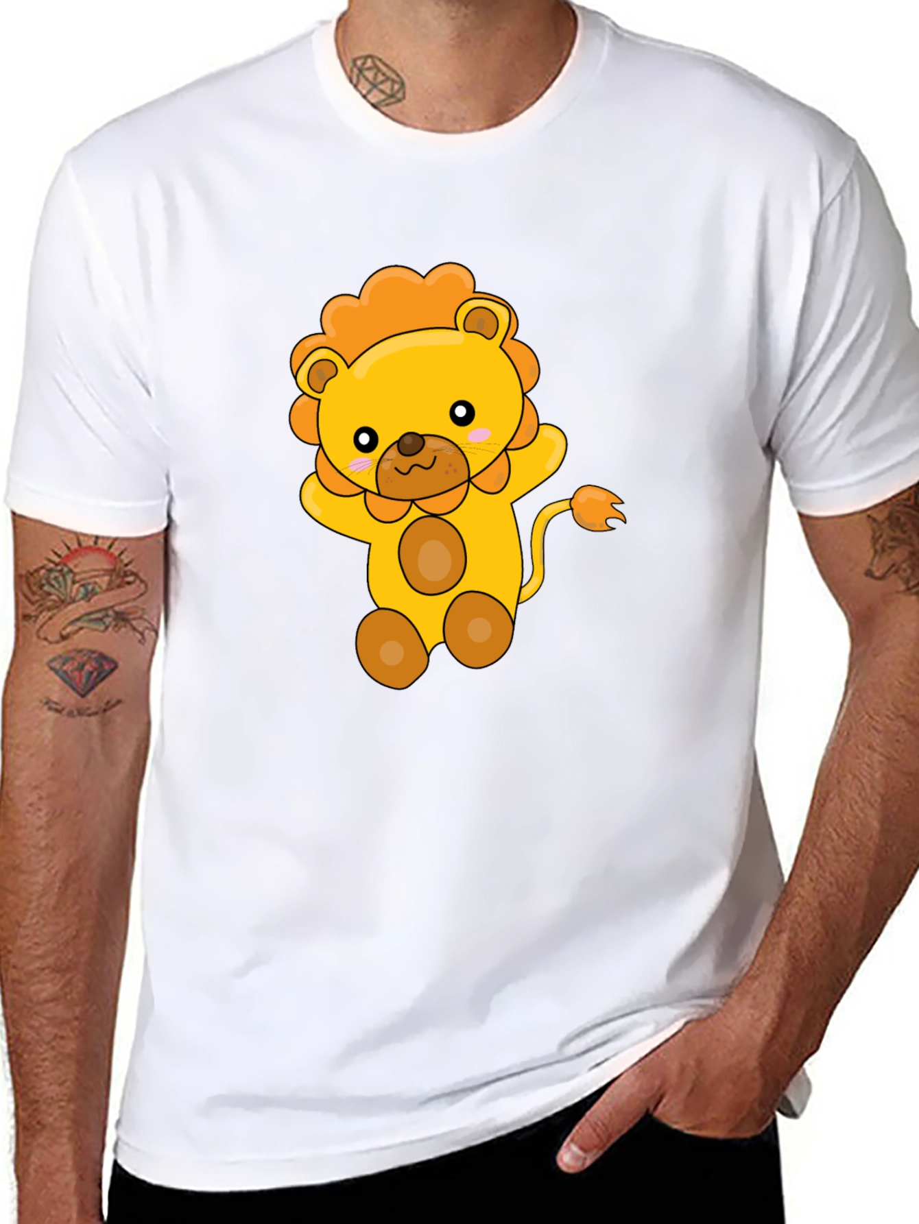 Cute Lion Graphic Print T-Shirt