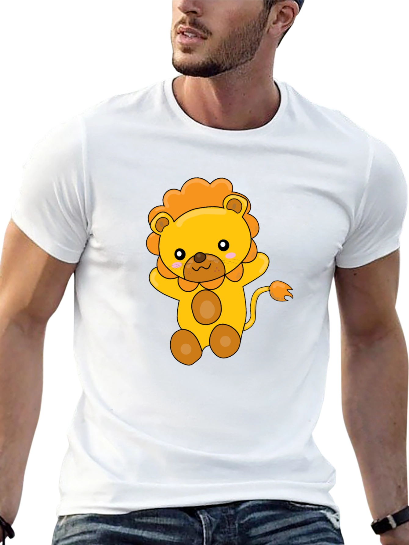 Cute Lion Graphic Print T-Shirt
