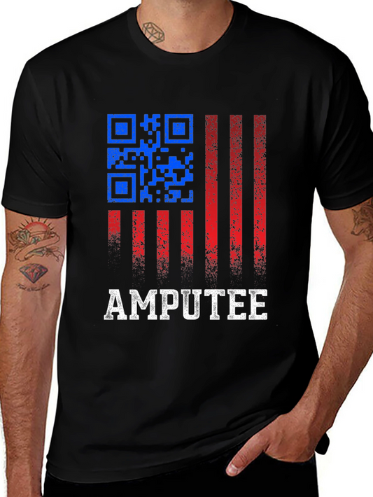 Amputee USA Flag QR Code T-Shirt