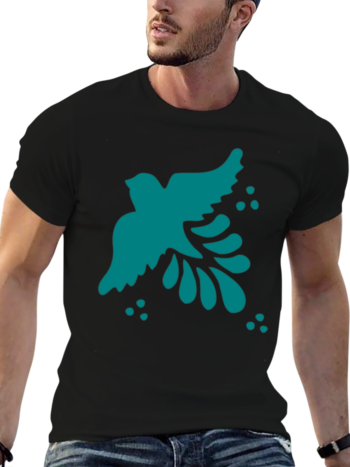 Bird Graphic Black T-Shirt