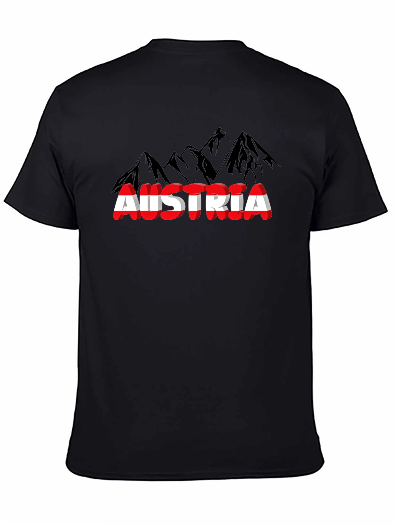 Austria Mountain T-Shirt Black Graphic Tee