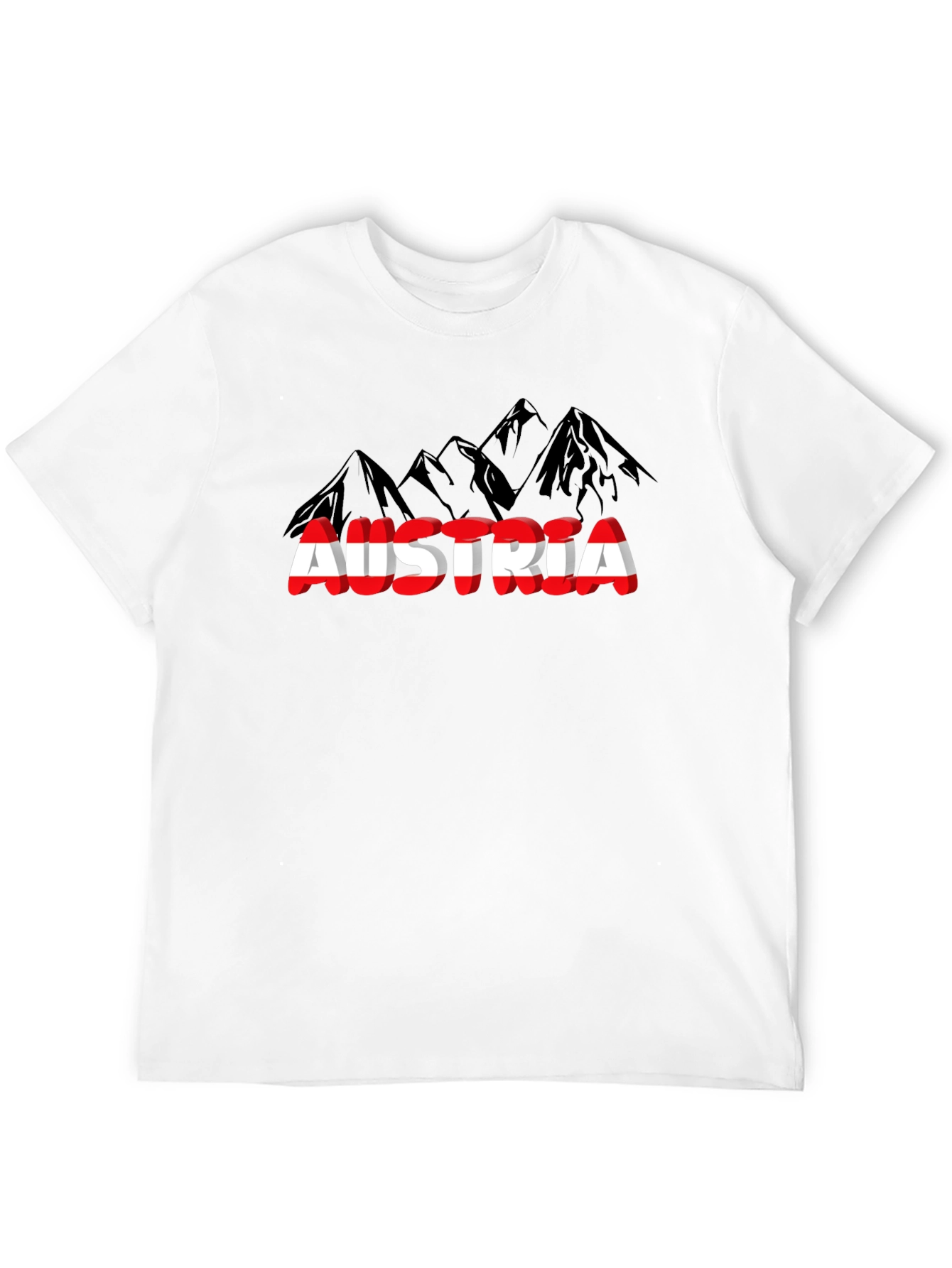 Austria Mountain T-Shirt Black Graphic Tee
