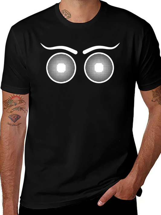 Funny Eyes Graphic Black T-Shirt