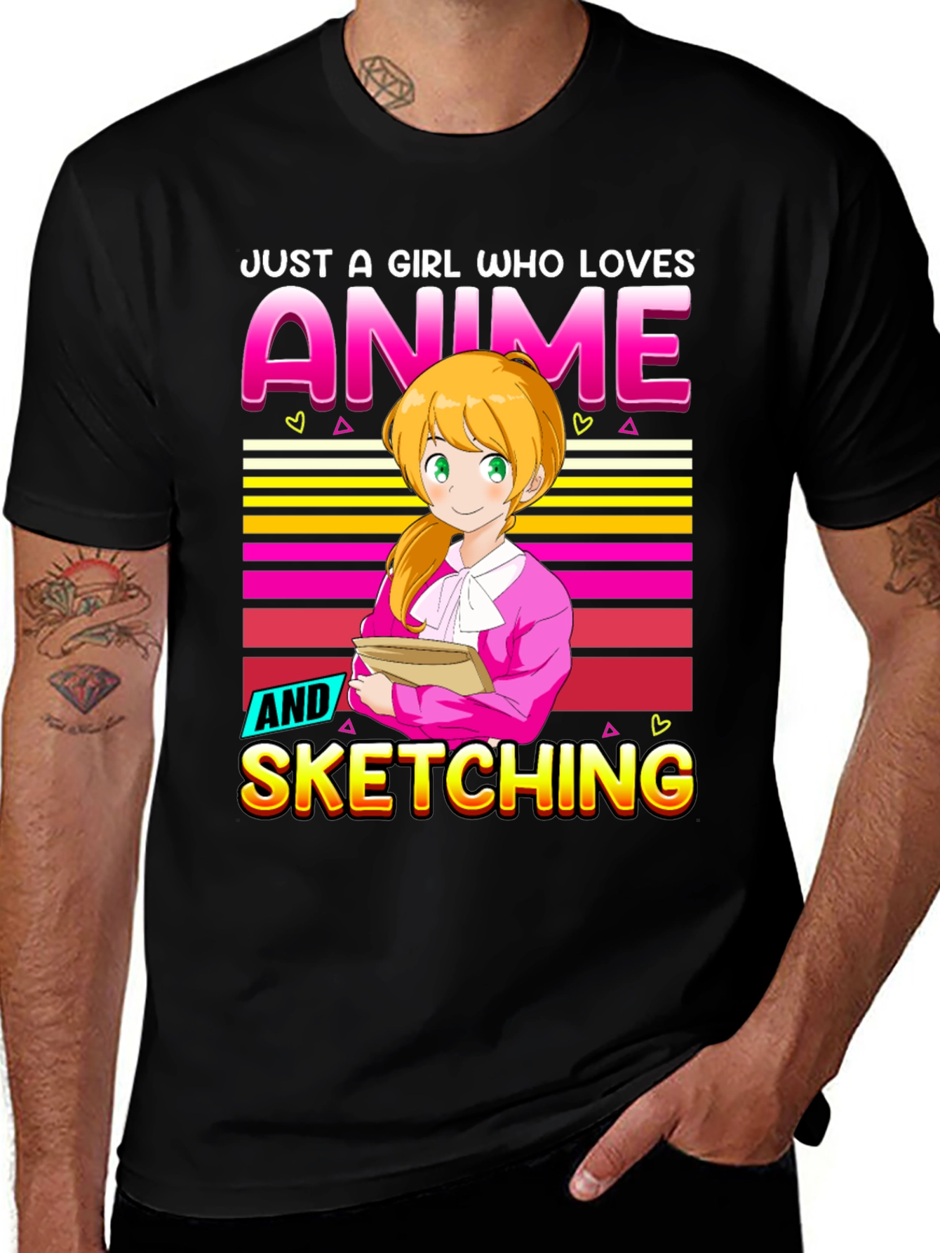 Anime & Sketching Graphic T-Shirt
