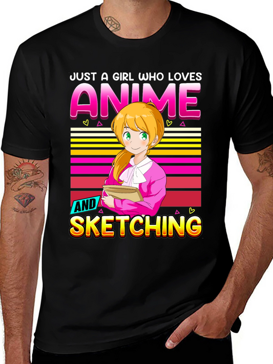 Anime & Sketching Graphic T-Shirt