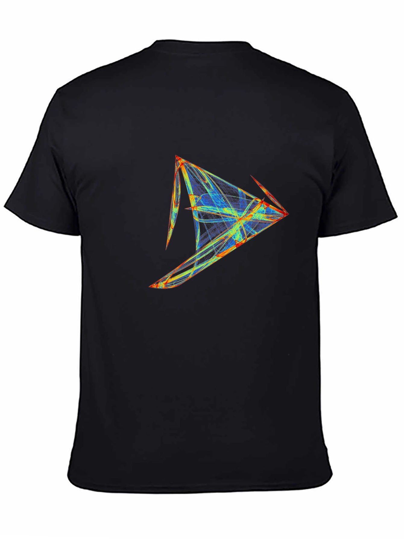 Abstract Geometric Graphic Print Black T-Shirt