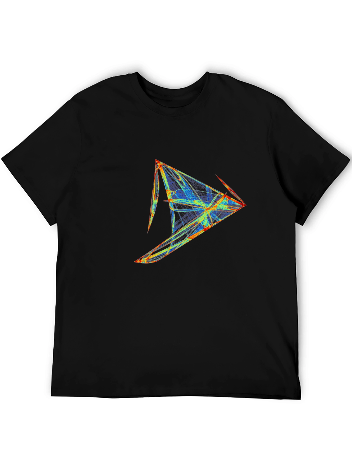 Abstract Geometric Graphic Print Black T-Shirt