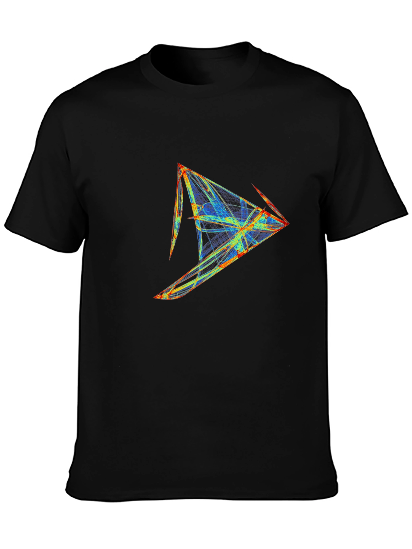Abstract Geometric Graphic Print Black T-Shirt