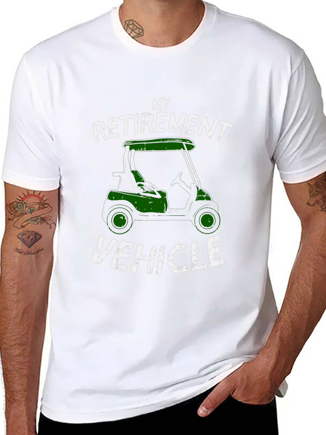 Retirement Vehicle T-Shirt - Golf Cart Design
