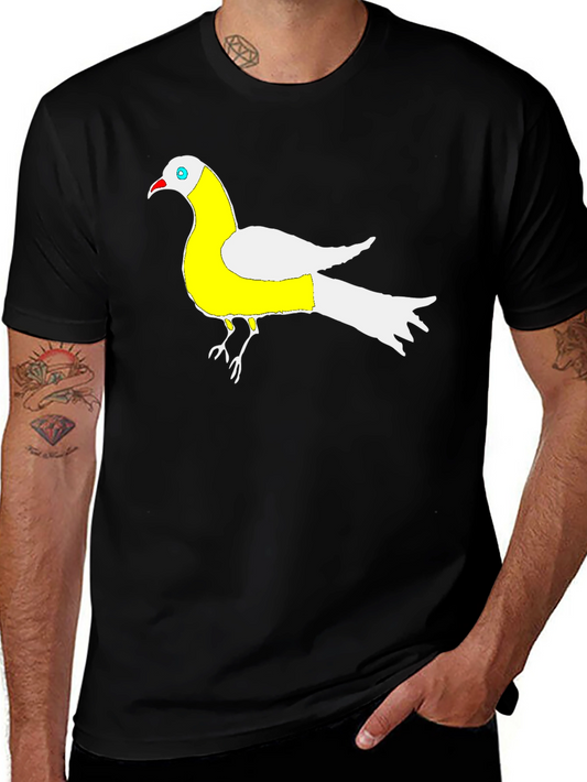 Unique Bird Graphic Black T-Shirt