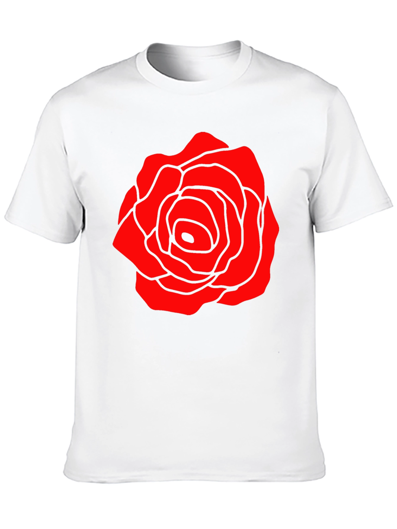 Red Rose Graphic Black T-Shirt