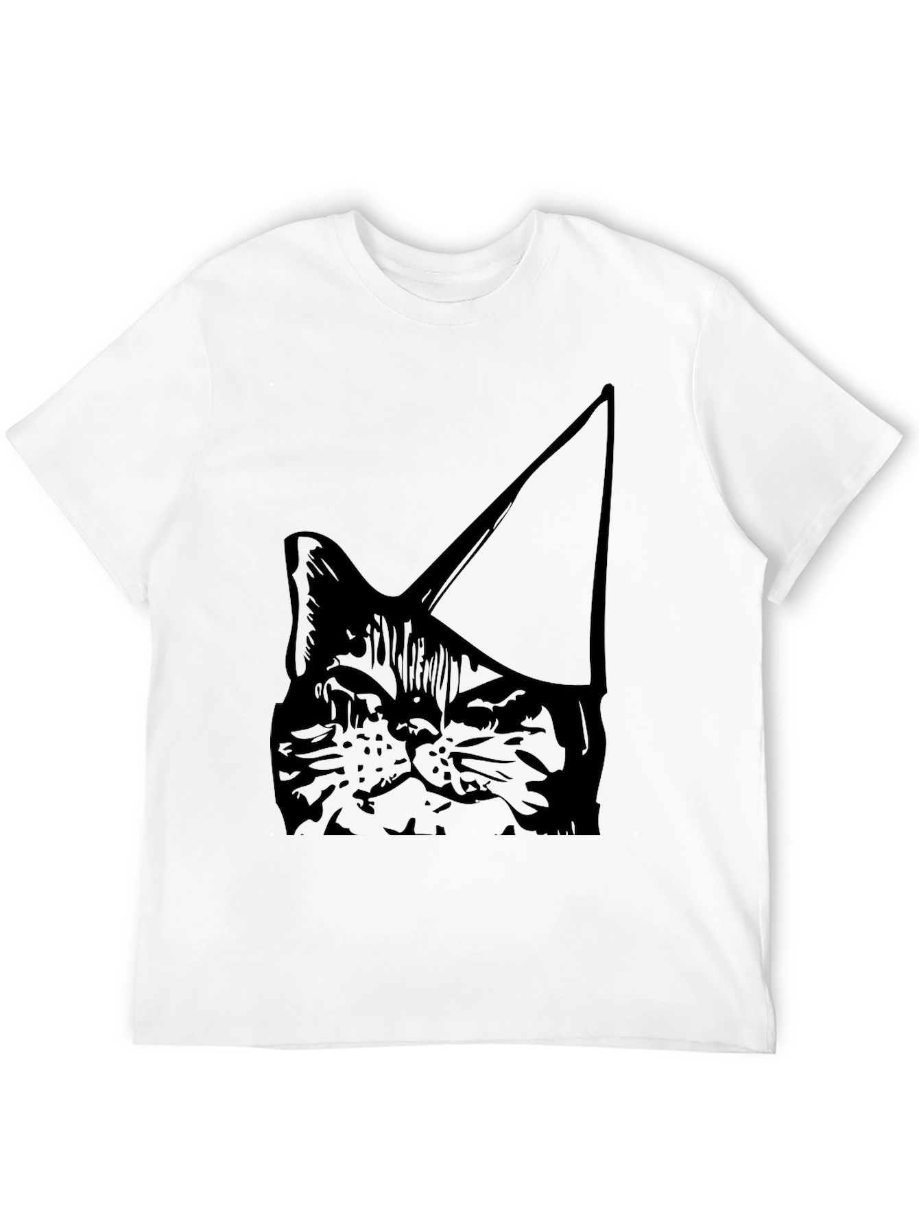 Cool Cat Party Hat Black T-Shirt