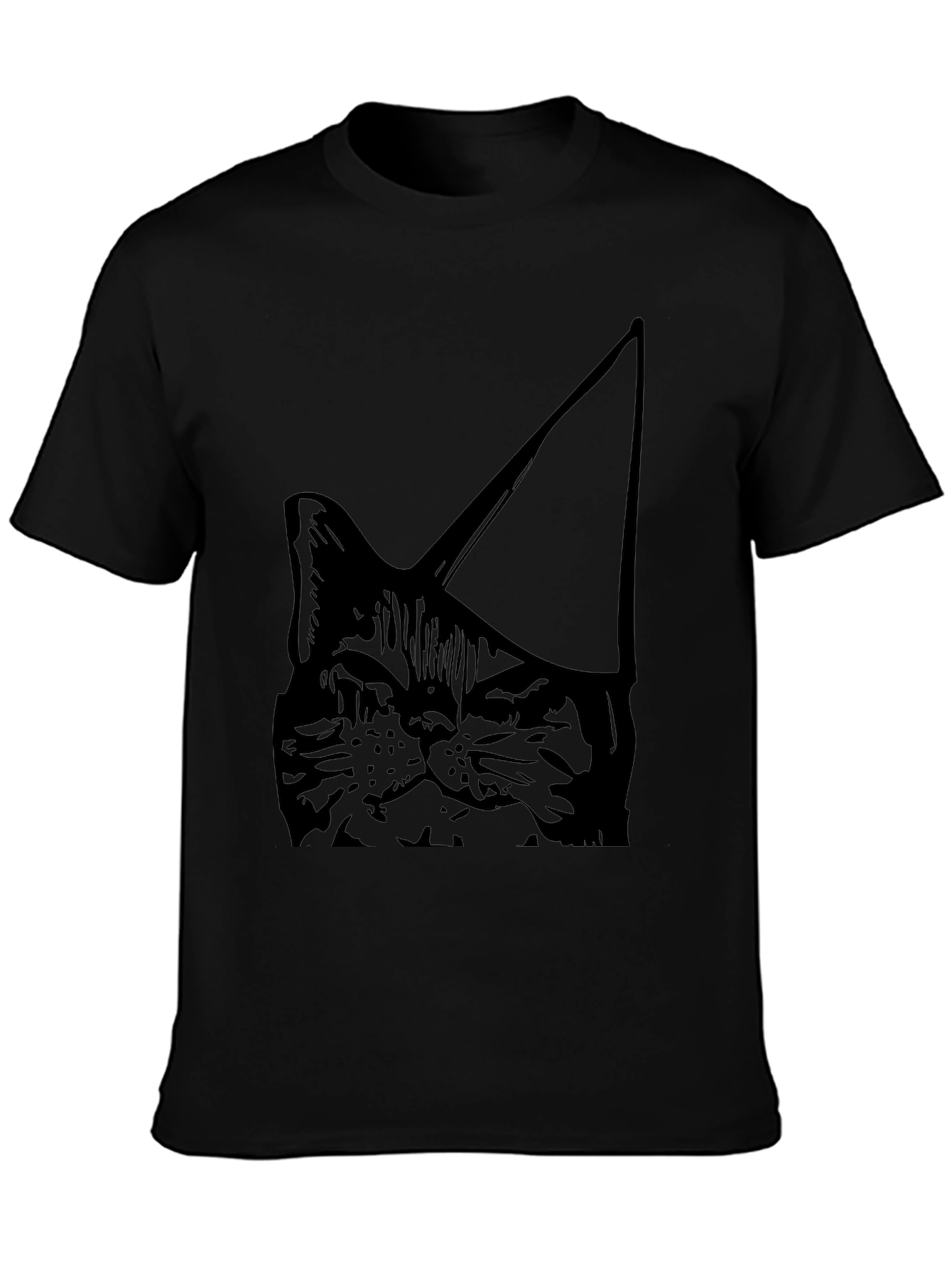 Cool Cat Party Hat Black T-Shirt