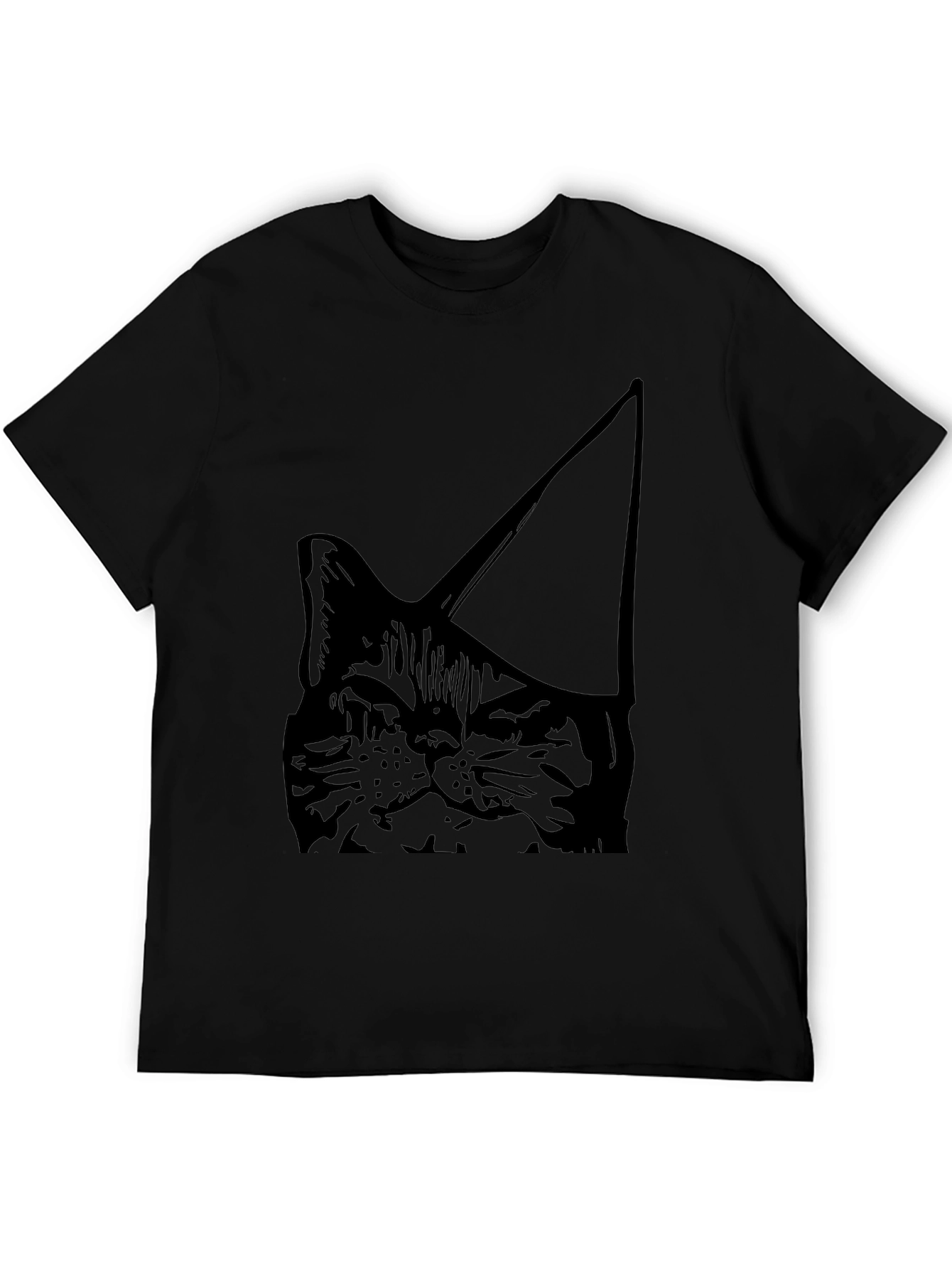 Cool Cat Party Hat Black T-Shirt