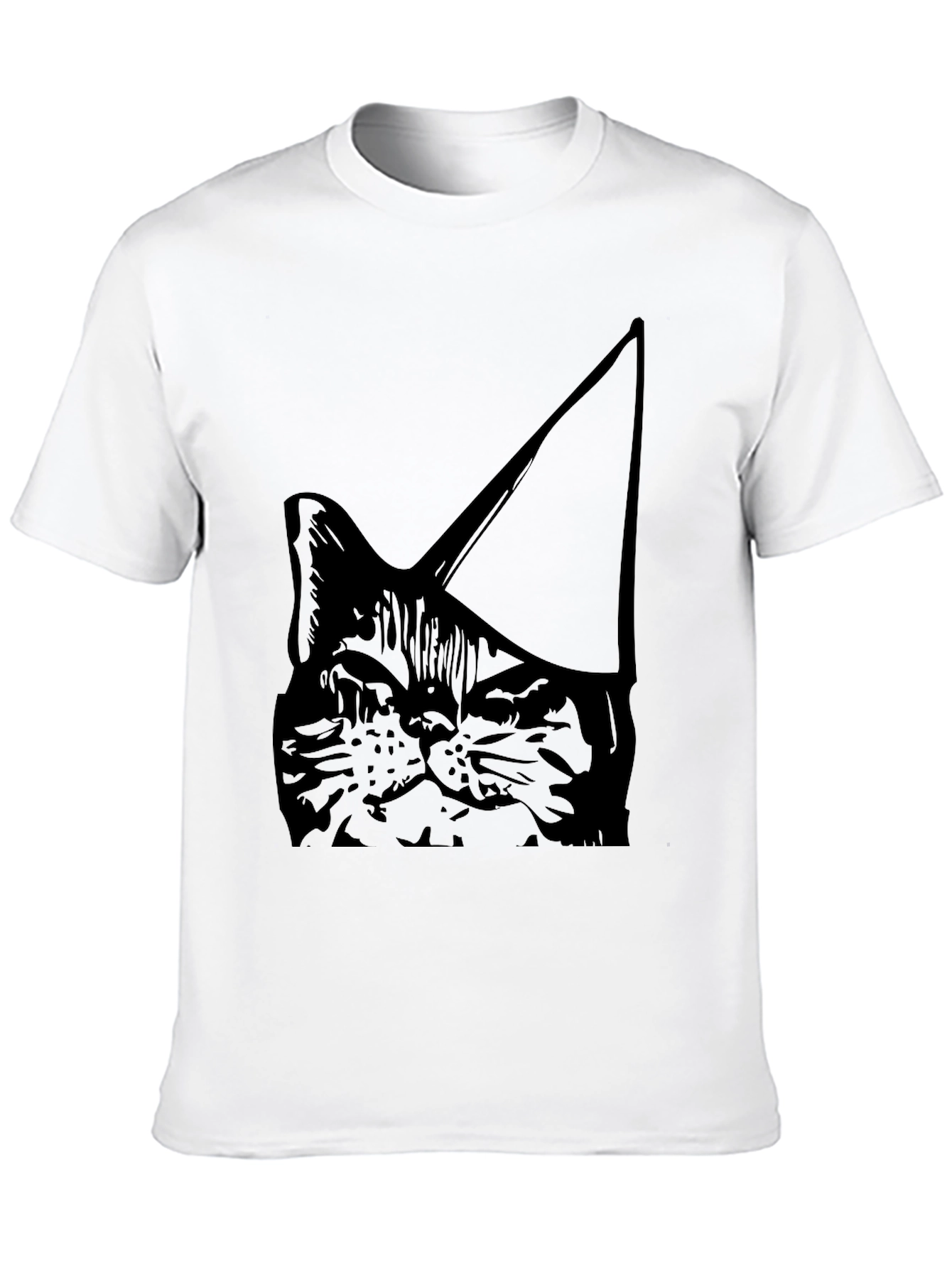 Cool Cat Party Hat Black T-Shirt