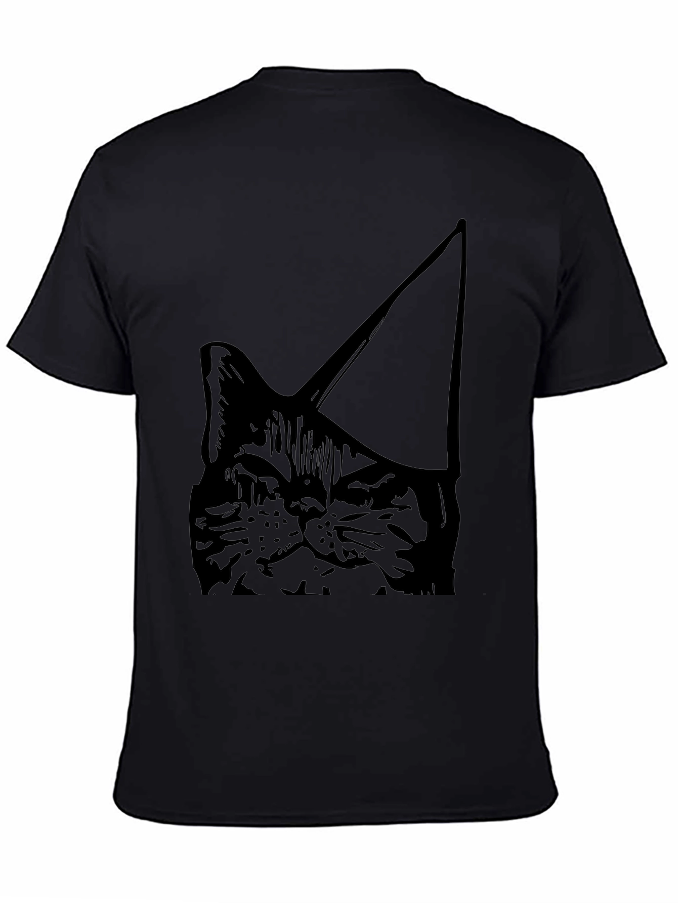 Cool Cat Party Hat Black T-Shirt