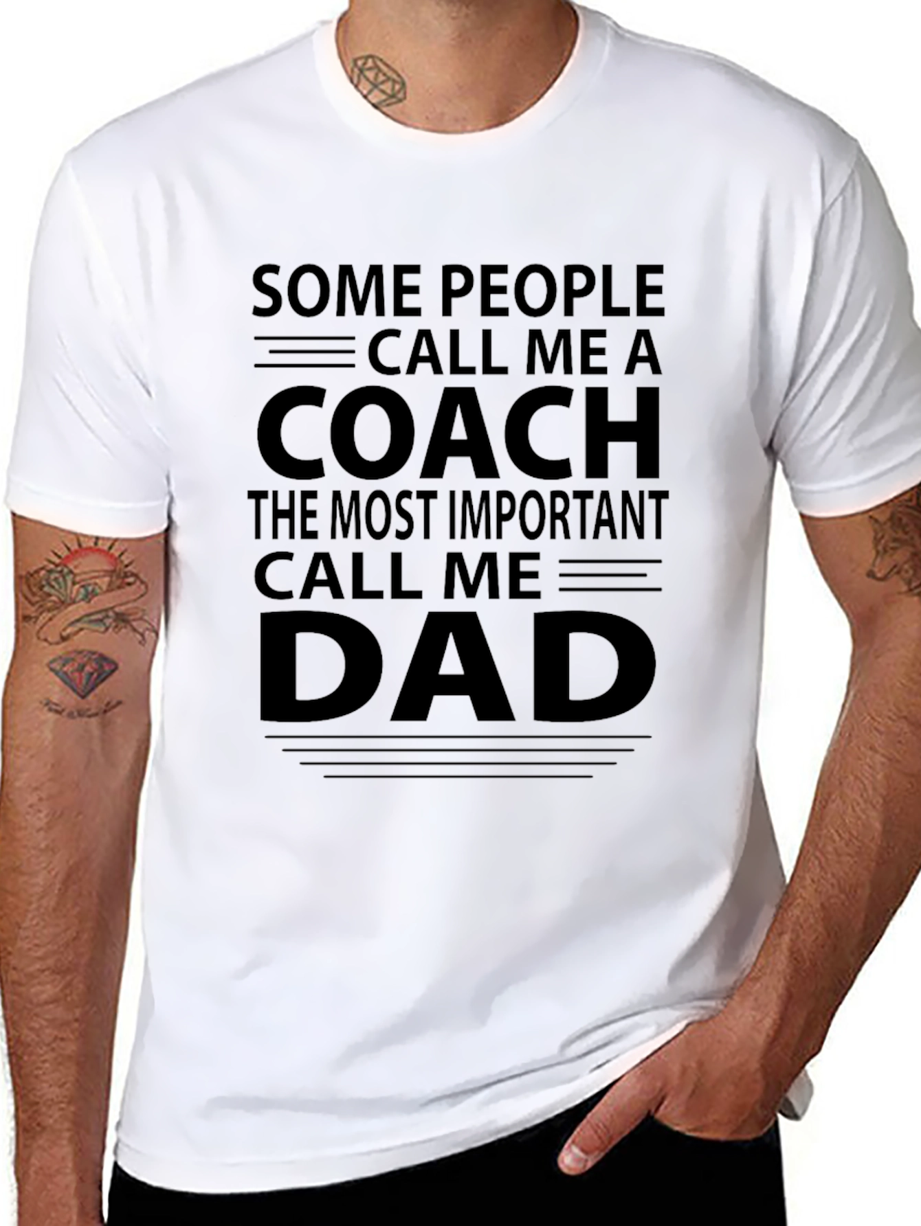 Coach Dad Black Graphic T-Shirt
