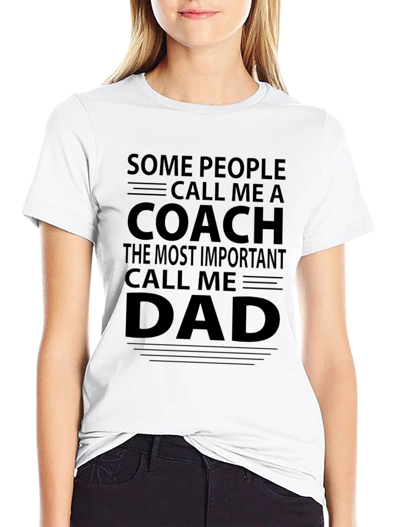 Coach Dad Black Graphic T-Shirt