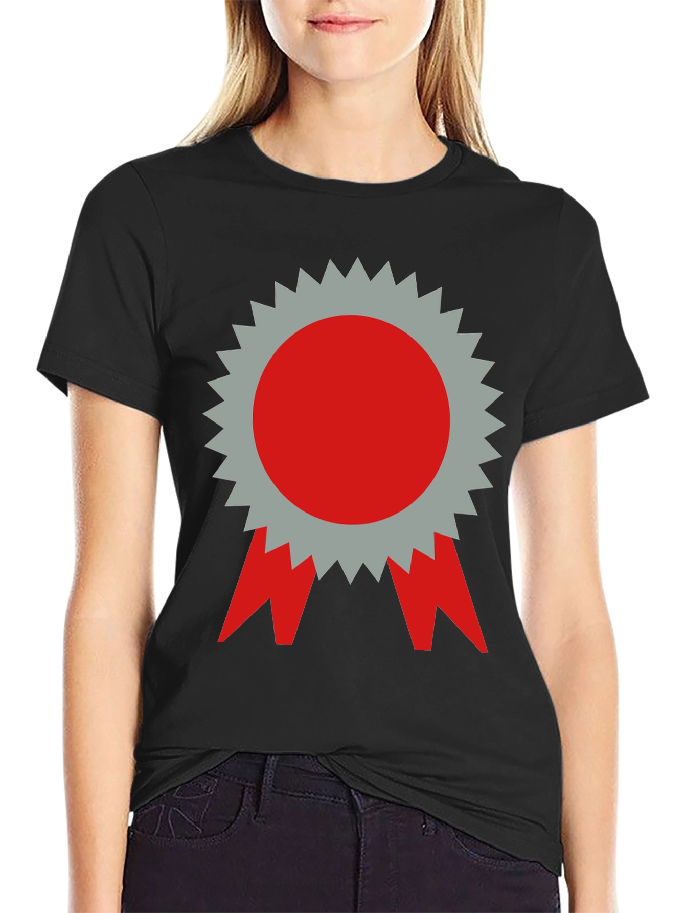 Graphic Tee - Red & Gray Award Ribbon Design