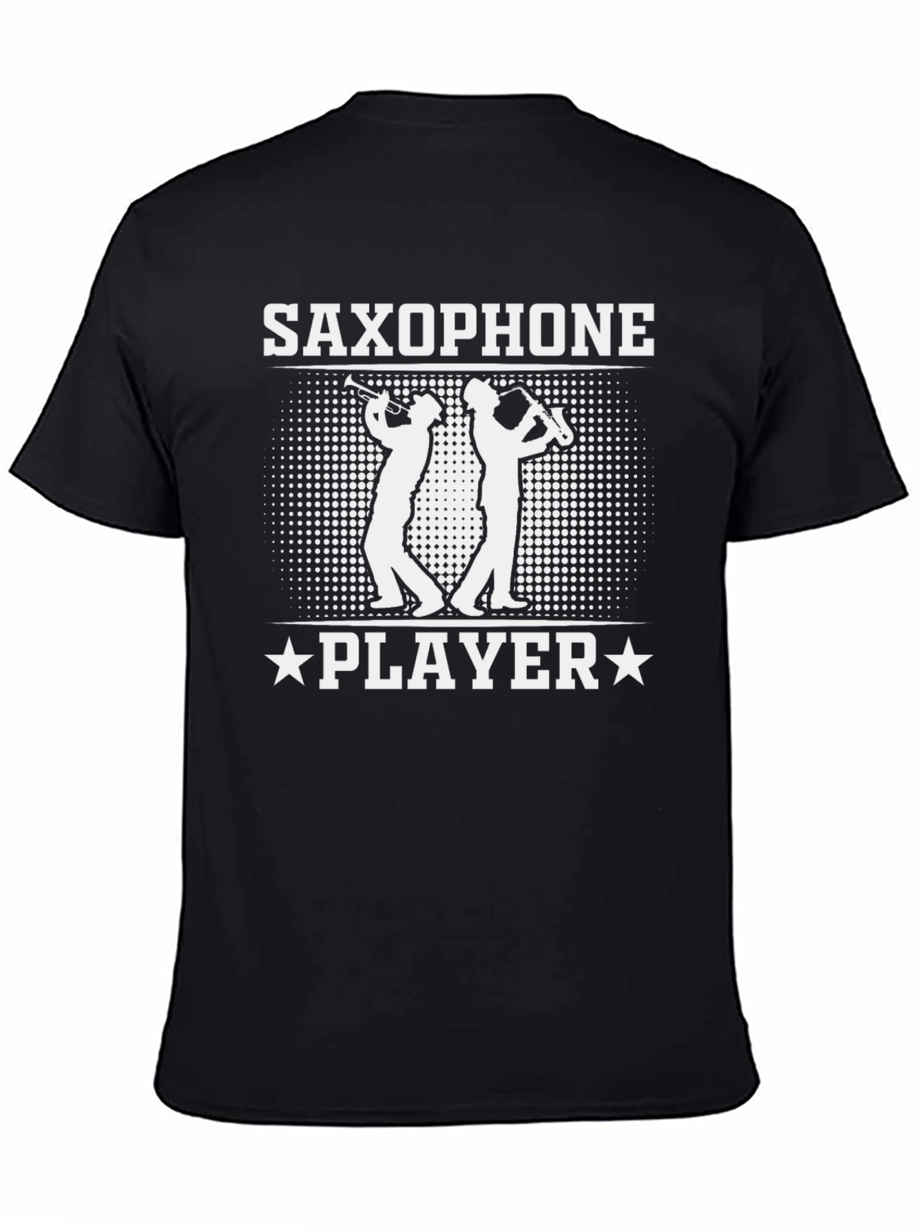 Saxophone Player Black Graphic Tee