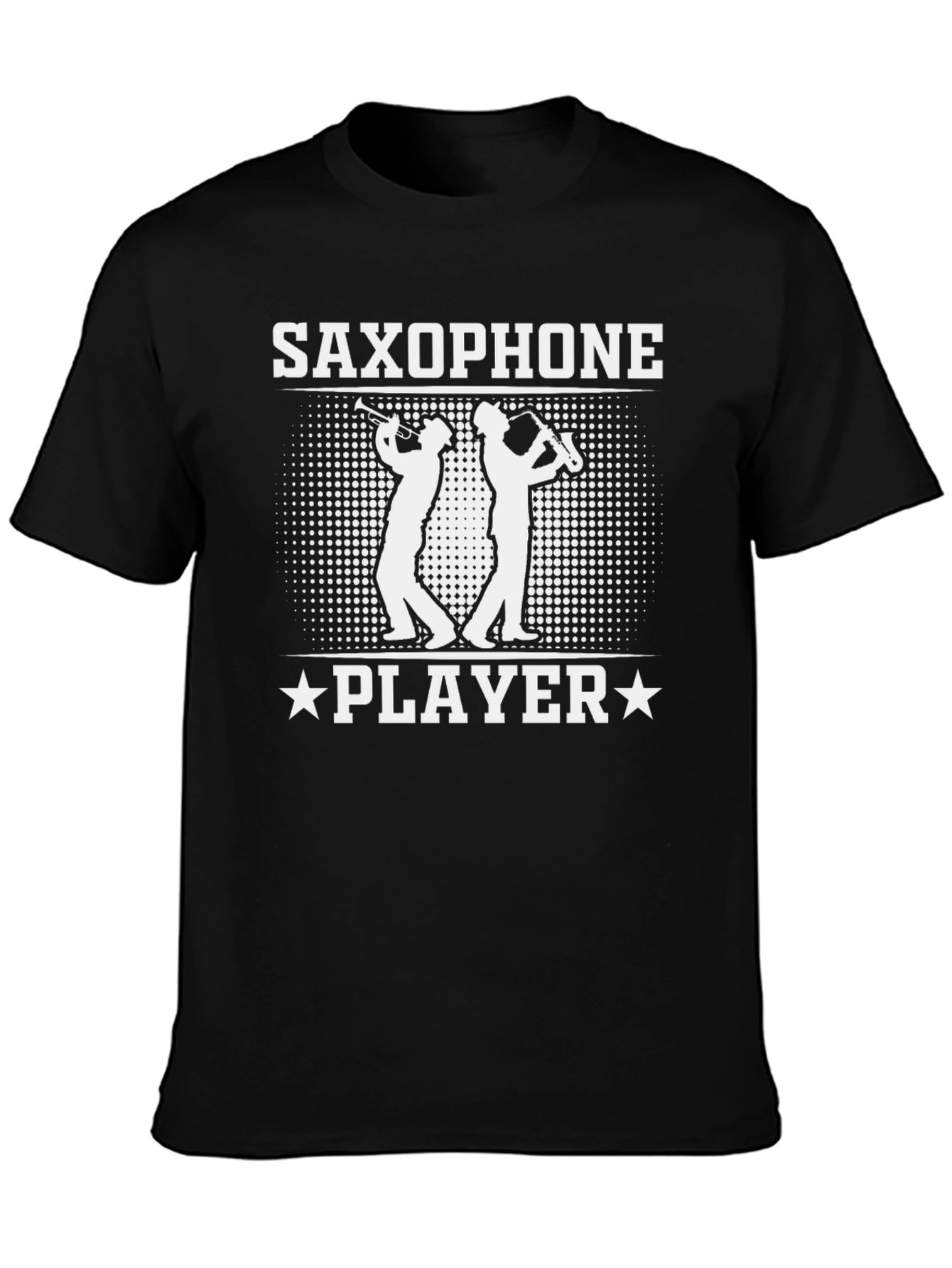 Saxophone Player Black Graphic Tee