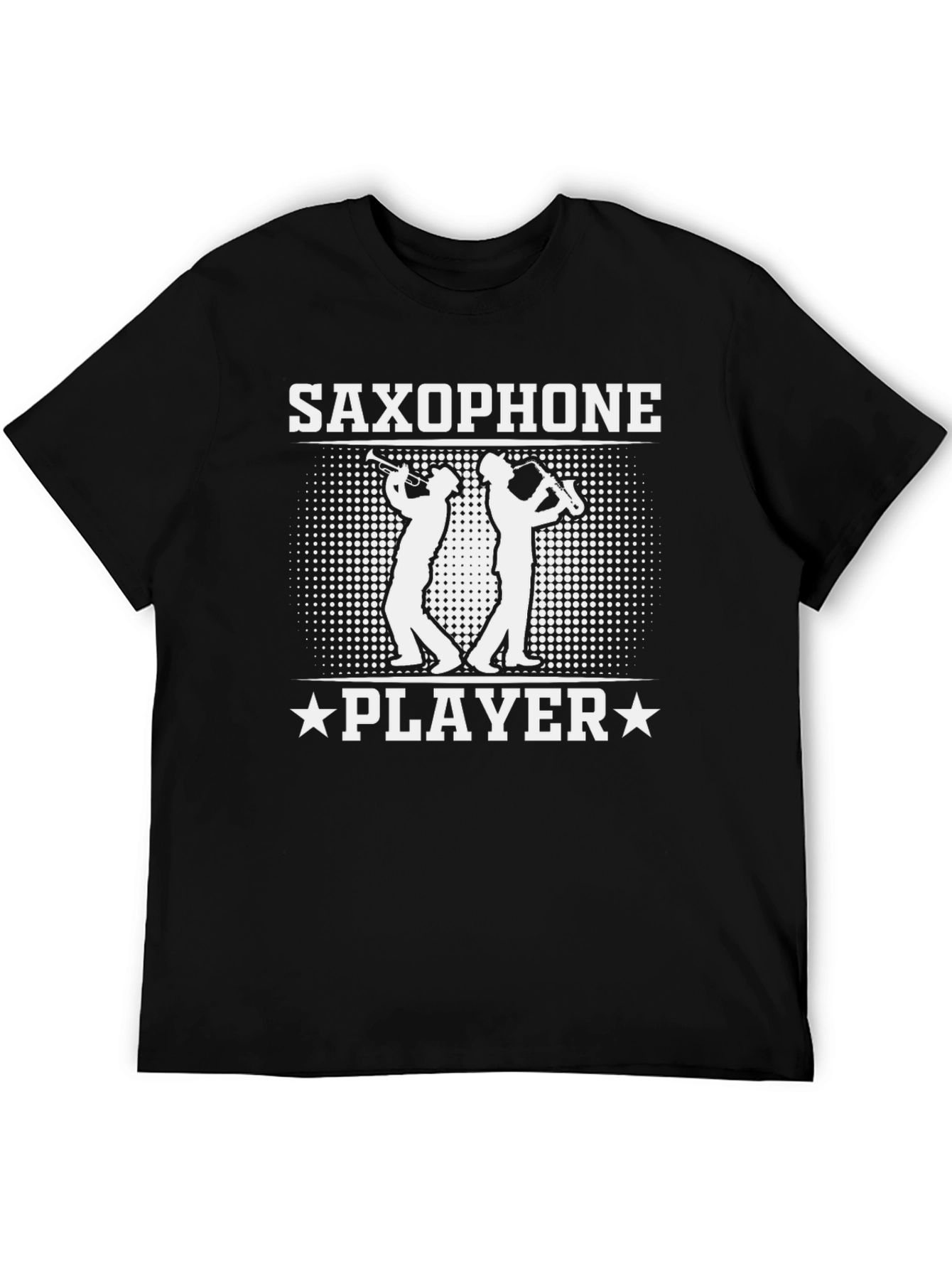 Saxophone Player Black Graphic Tee