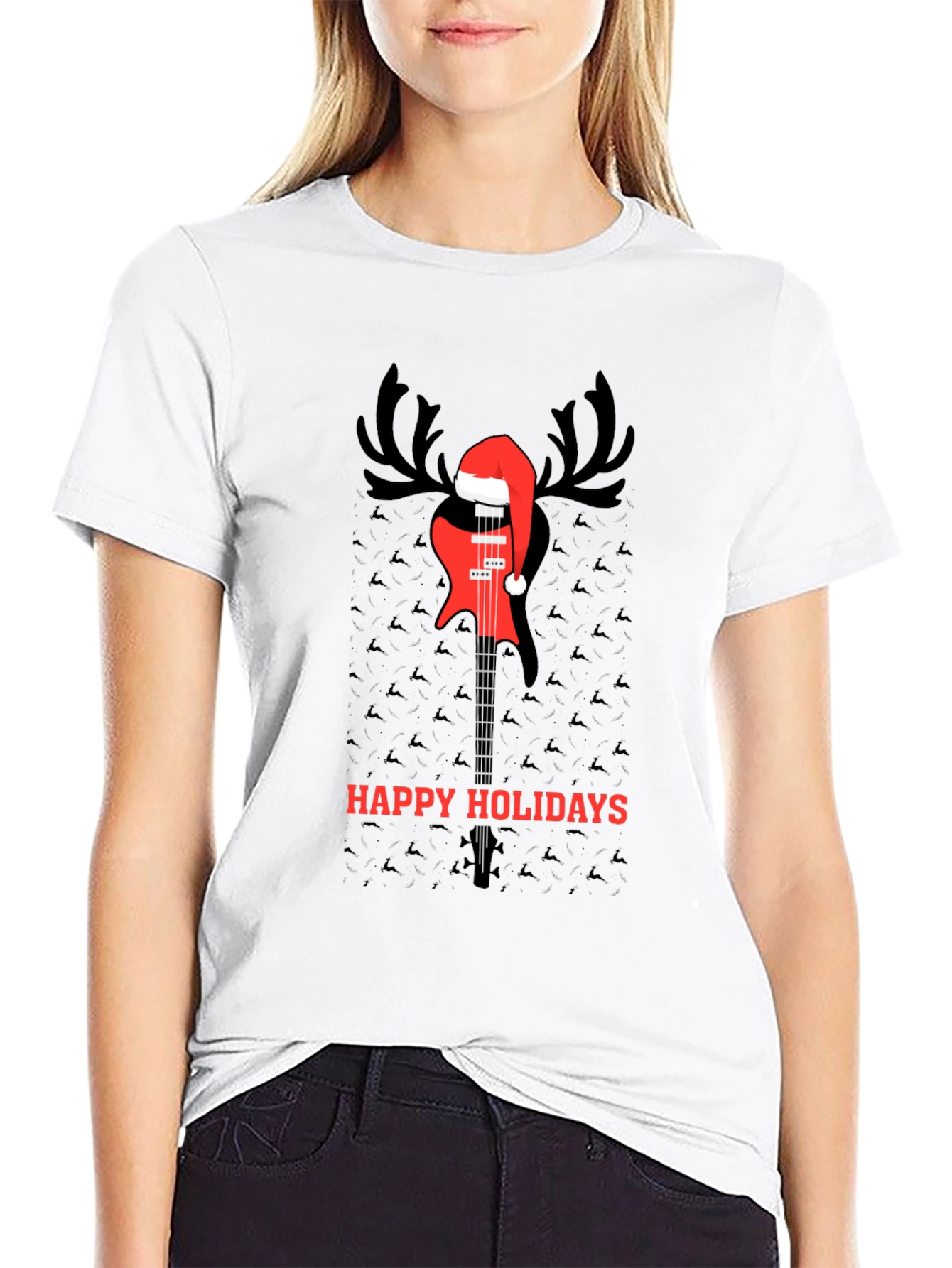 Festive Guitar Holiday T-Shirt