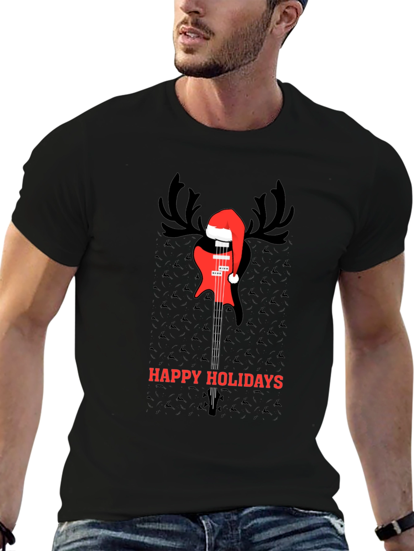 Festive Guitar Holiday T-Shirt
